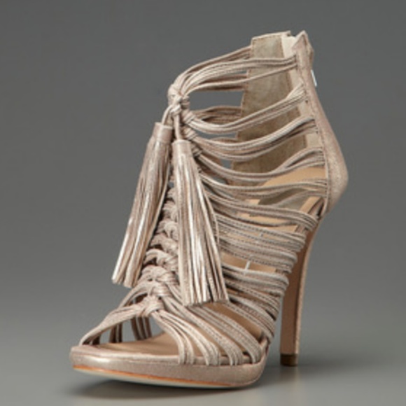 Dolce Vita Shoes - Dolce Vita Carrie Knot Tassel Heels Pewter Metalli